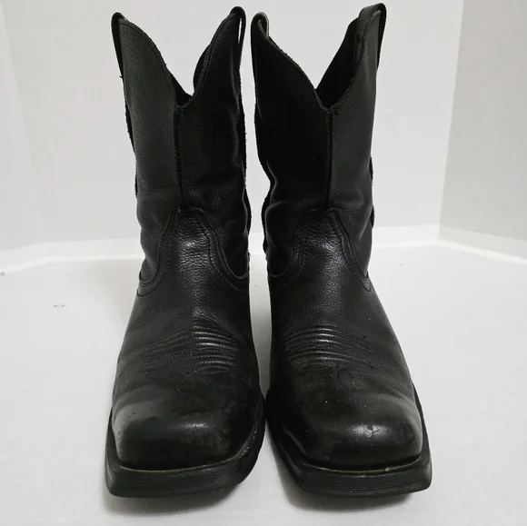 Ariat Men's Black Rambler Leather Square Toe Boots - Picture 2 of 10